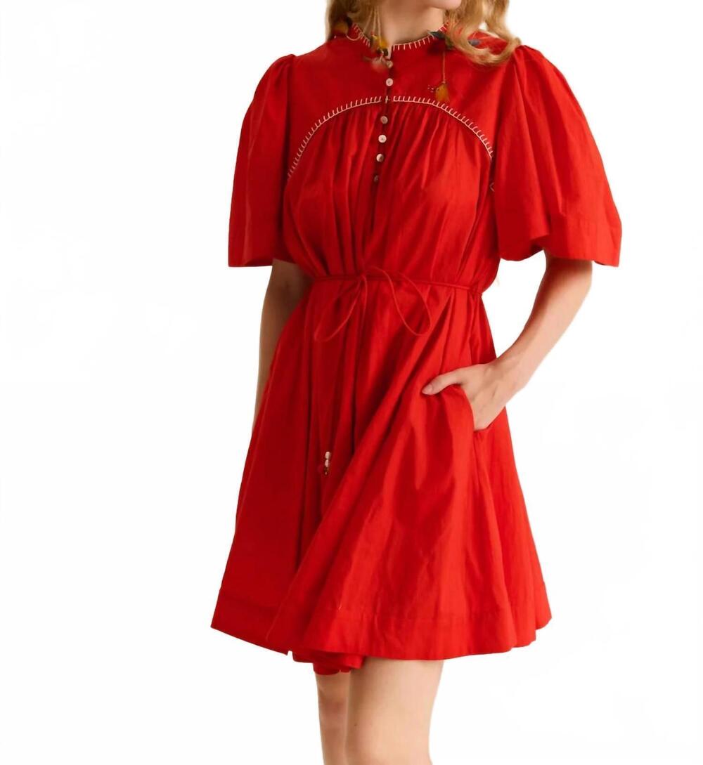NEW CAROLINA K kerry mini dress in red - Picture 3 of 8